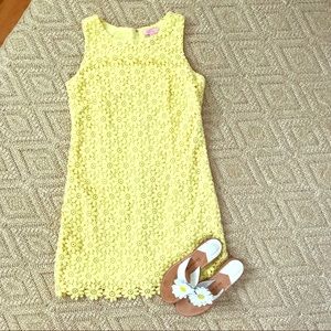 Lilly Pulitzer yellow floral cut out shift!